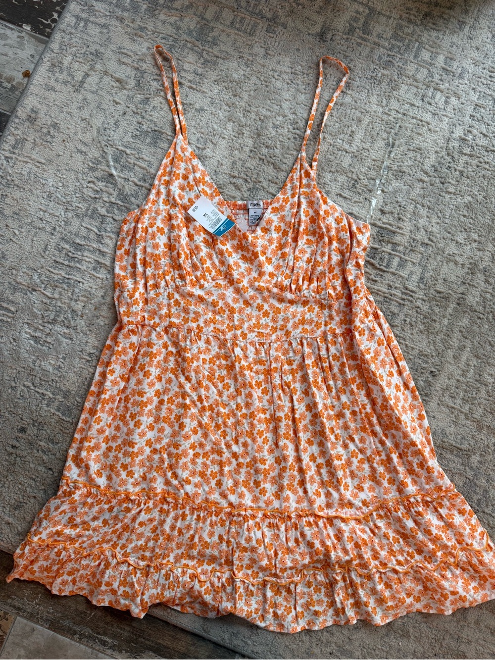 NWT Rue 21 Orange Floral Spaghetti Strap Sundress
